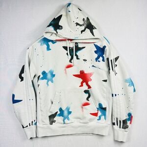 Adidas Shmoo Hoodie AOP White Men's Size Medium Pullover All Over Print FM1438
